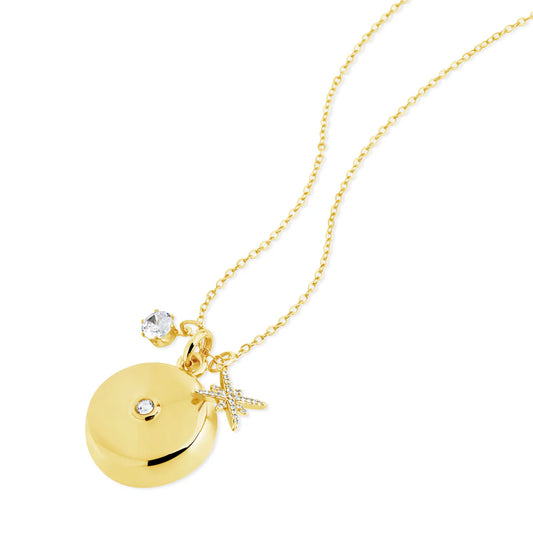 Starburst Charm Safety Necklace (Gold)