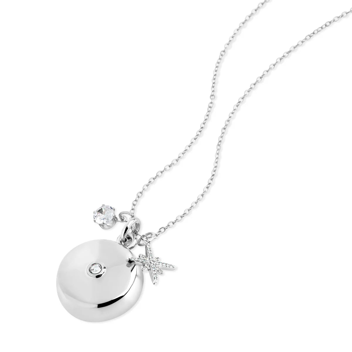 Starburst Charm Safety Necklace (Silver)